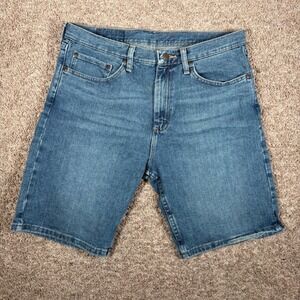 Wrangler Mens Relaxed Fit Blue Denim Jean Shorts Size 32 Grunge Skate